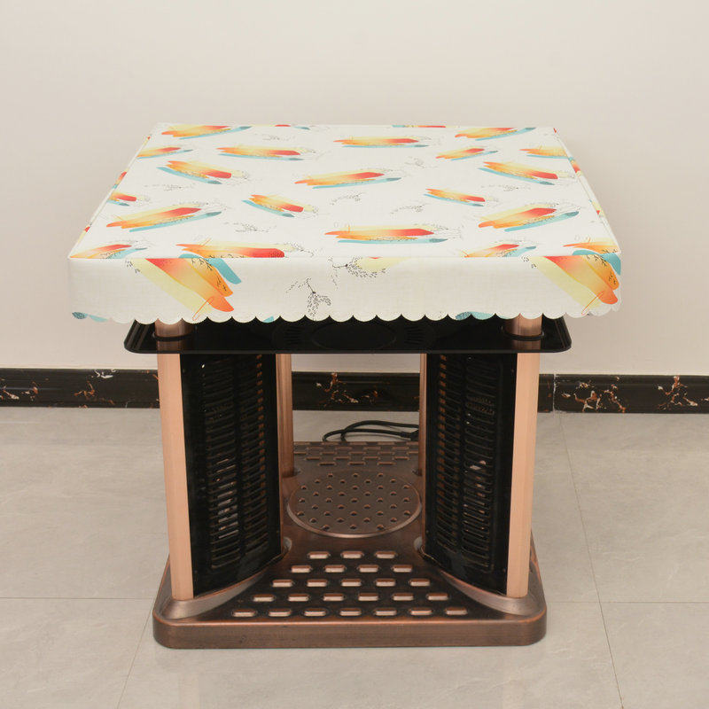 电暖炉罩正方形烤电炉皮罩防水电炉罩桌布烤火架桌面皮套烤火炉被