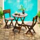 阳台小茶桌可折叠防腐木户外庭院露天休闲喝茶小圆桌椅三件套组合