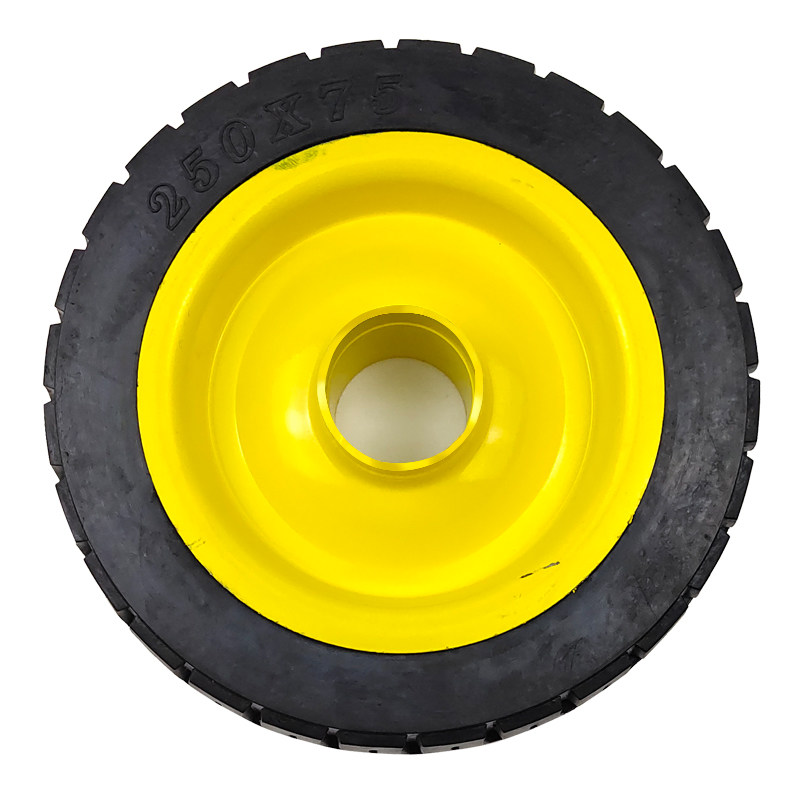 10寸12寸25cm28cm工地手推电动三轮车方向万向转向轮耐磨实心轮胎