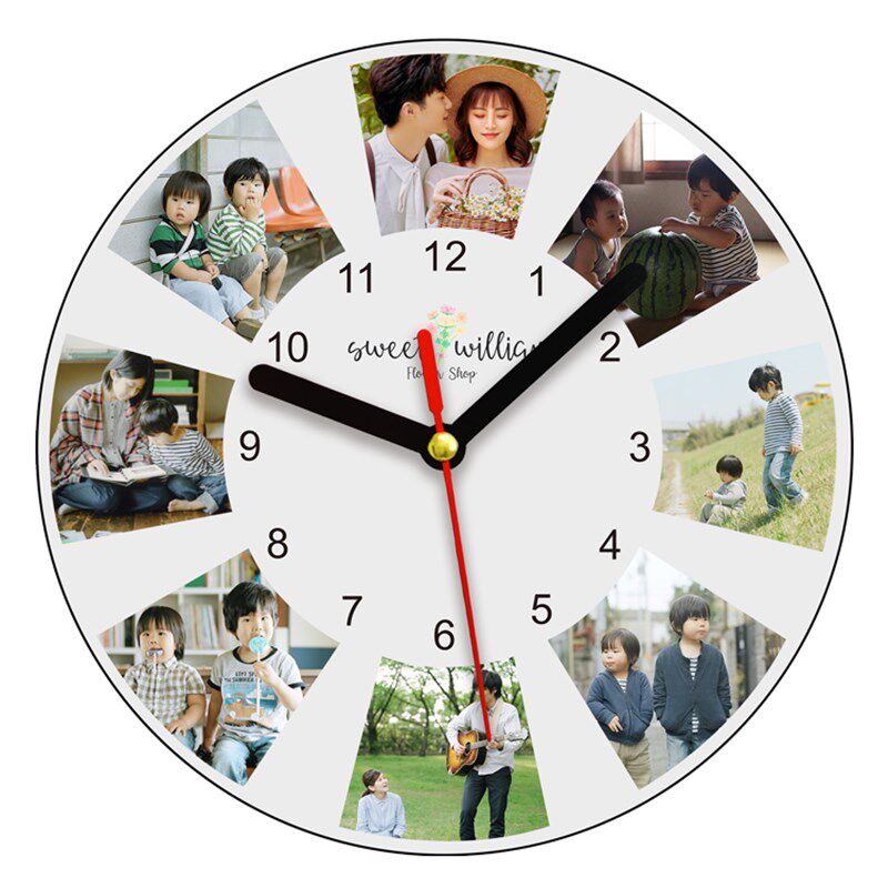 定制照片挂钟婚纱照亲子照宠物照个性纪念礼品礼物家居装饰挂钟表
