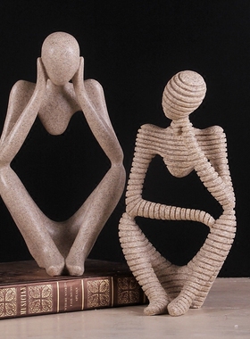 创意家居装饰品摆件思考者连底座抽象人物客厅书房办公室摆设礼物