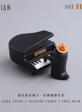 遇见丨声生不息~创意演唱吉他猫桌面小摆件送男生趣味万圣装饰品