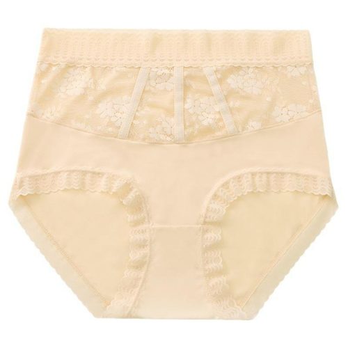 夏季新款中高腰收腹内裤女性感蕾丝无痕亲肤透气纯棉抗菌裆三角裤