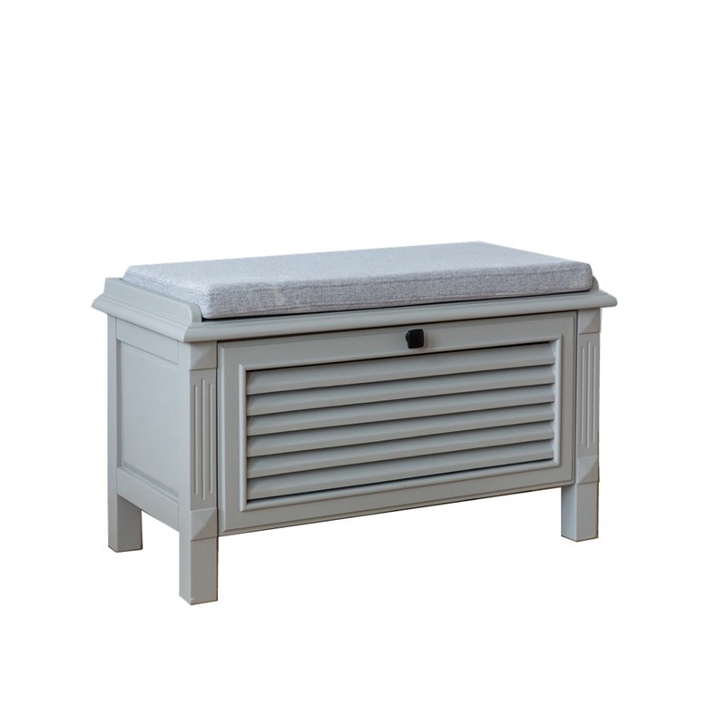 包邮美式实木进门口换鞋凳欧式布艺储物凳收纳架软包式穿鞋床尾凳