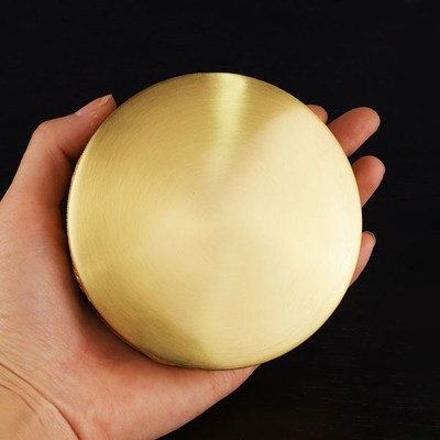 学院款纯铜八吉祥供曼扎盘修曼茶盘随身带曼茶罗小号修盘10cm摆件