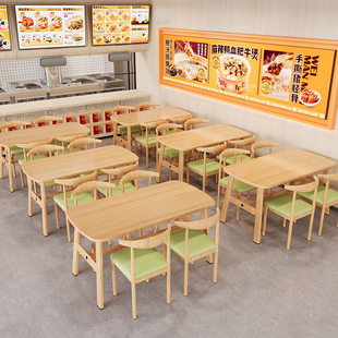 出租房长方形吃饭桌子 餐桌家用小户型快餐奶茶店餐饮商用桌椅套装