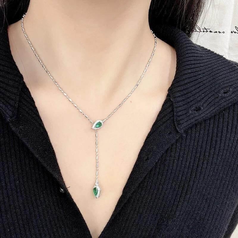 云珀坊1合金项链很闪蛇年款小众灵蛇美式锁骨链男款女配饰颈链i