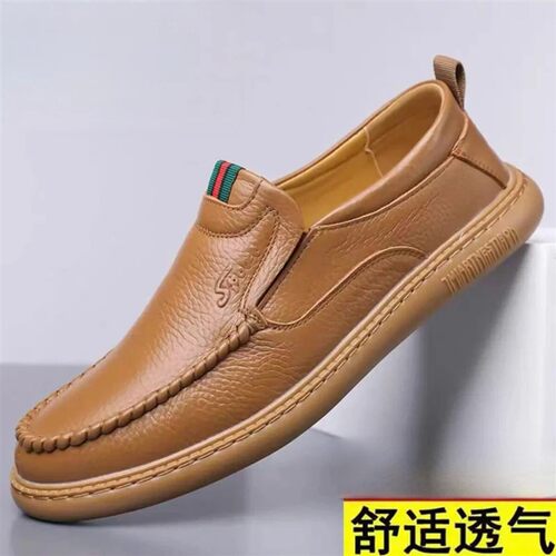 塔弗森隐述服饰专卖2新款男士软底软面中老年驾车休闲皮鞋