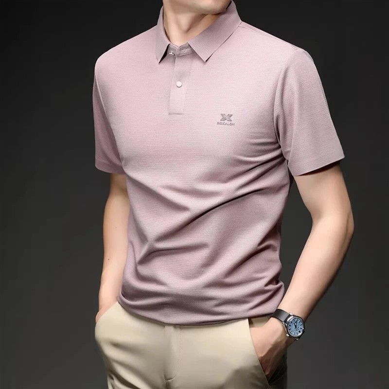 瑞恩轻奢服饰22026新款印花t恤款男士上衣polo衫舒适百搭T恤短袖