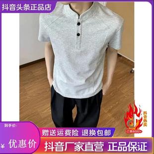 上衣 HQ轻奢.严选轻奢精选夏季 透气POLO衫 正肩拼接短袖 T恤潮流半袖