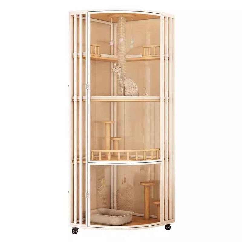 扇形转角三角形猫别墅猫笼猫舍猫屋家用猫咪房子小户型可移动实木