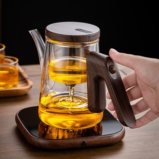 顶壶磁吸飘逸杯泡茶壶玻璃内胆茶水分离过滤茶杯办公室冲茶器茶具