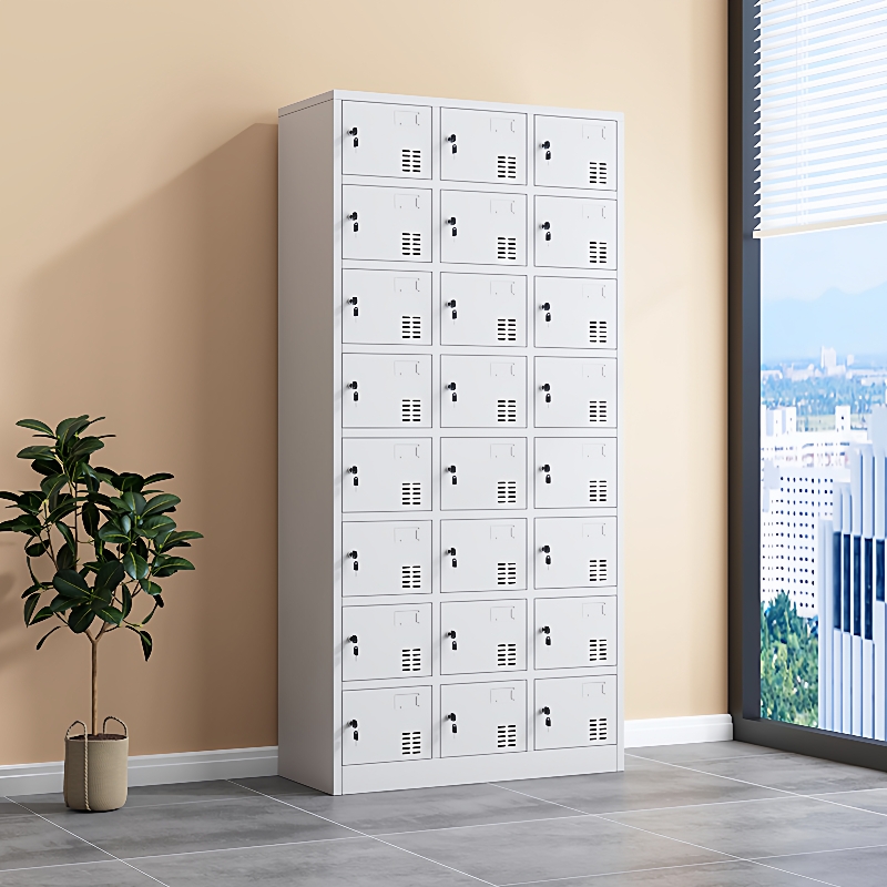二十四门铁皮更衣柜员工柜子学校宿舍储物柜带锁24门浴室换衣柜