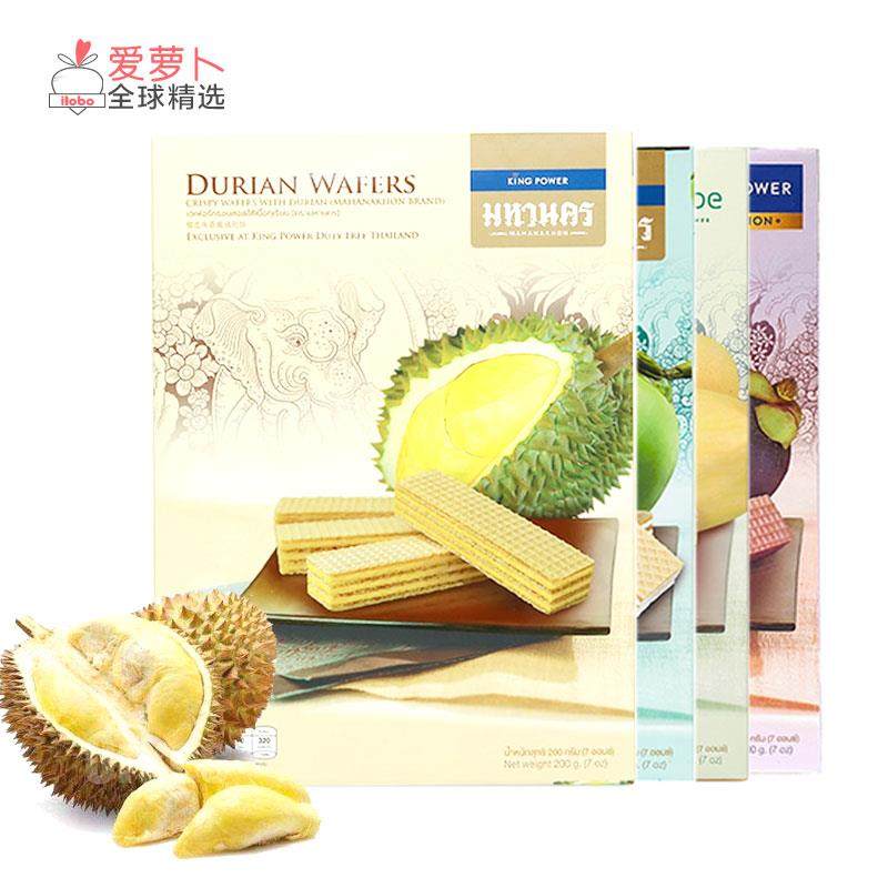 KINGPOWER王权免税榴莲芒果山竹椰子味威化饼200g
