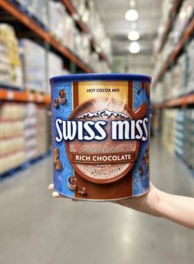 上海costco swissmiss瑞士小姐香浓巧克力味冲饮可可粉1.98kg桶装