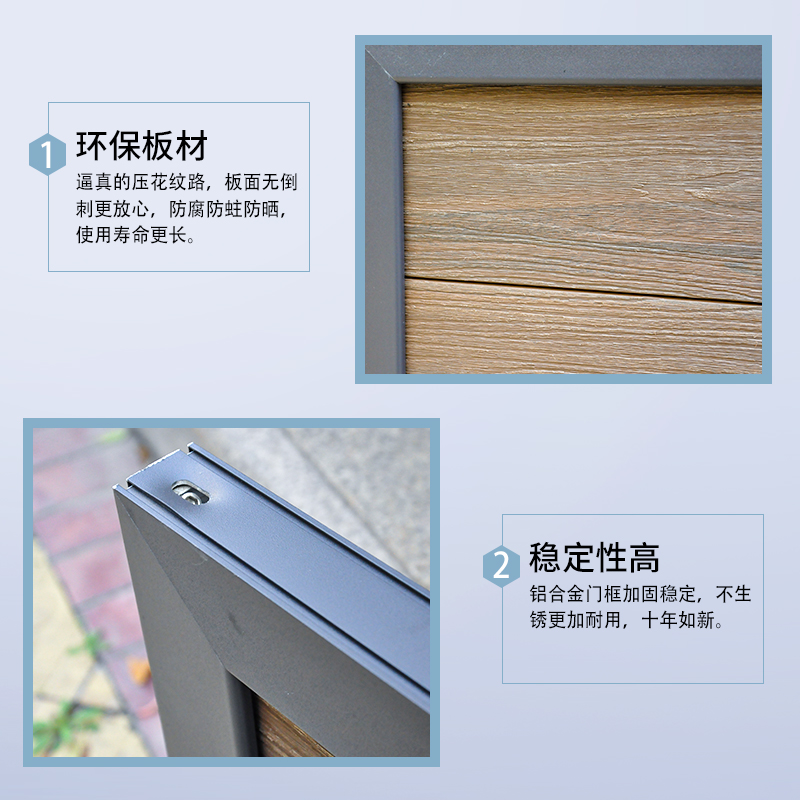 塑木共挤门别墅围栏庭院门户外家用耐磨防腐花园防腐木塑单双开门