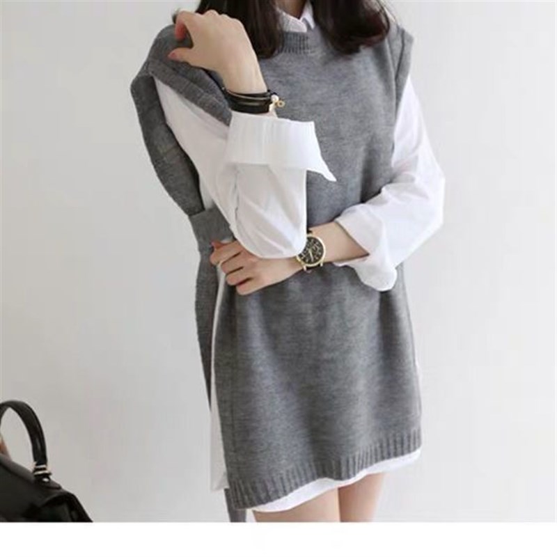 春秋新款宽松显瘦休闲百搭女式衬衣胖mm中长款加大码长袖bf白衬衫