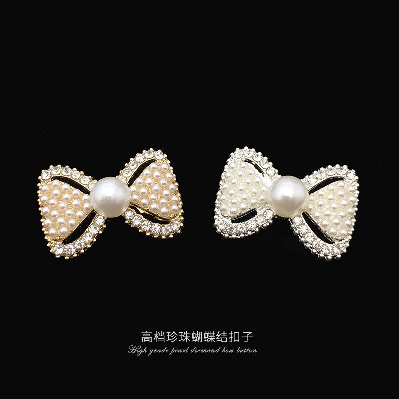 高端珍珠水钻大号蝴蝶结纽扣金色金属女大衣外套貂皮皮草装饰钮扣,居家布艺,纽扣,淘宝优惠券,粉丝福利购,淘宝优惠卷