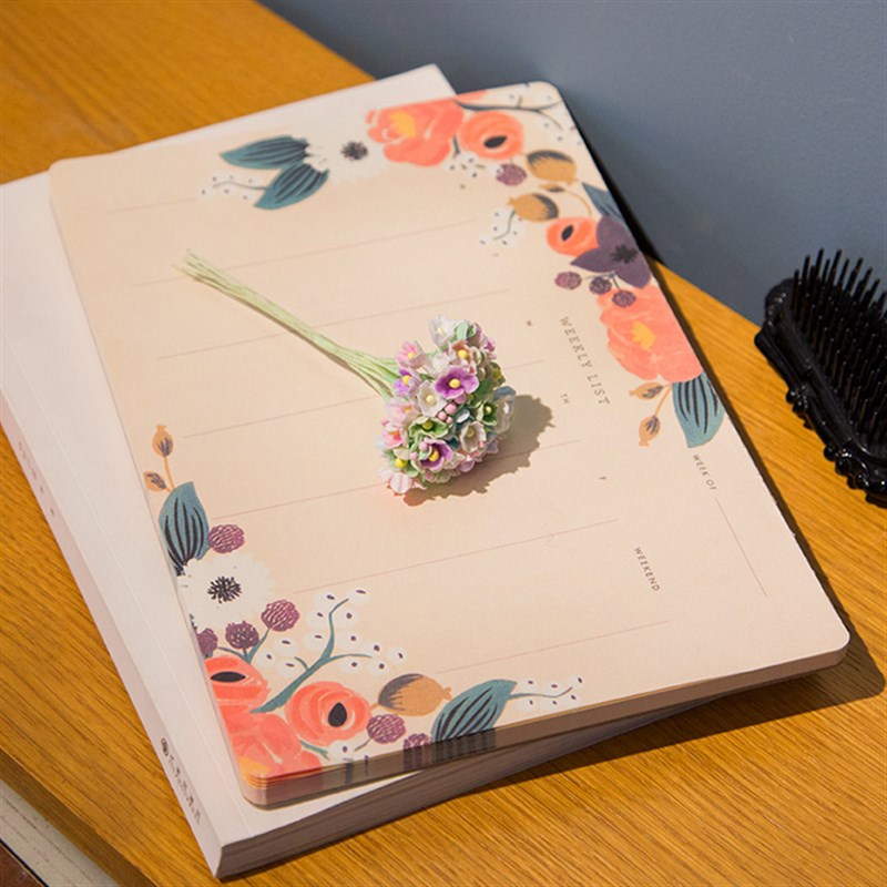 手账本记事本清新桌面可撕周月计划本A4日程本工作学习备忘本