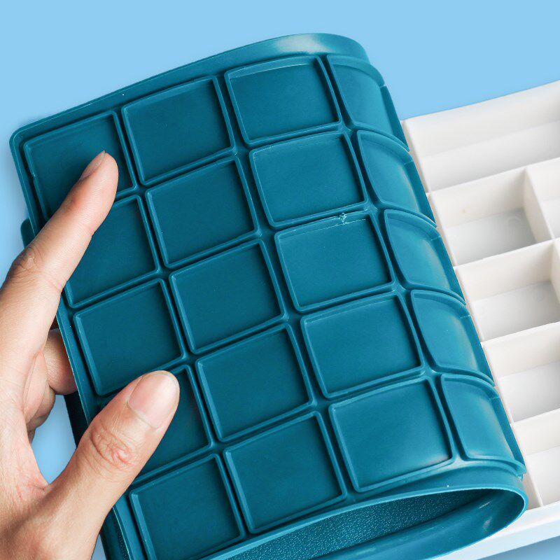 丙烯水粉颜料盒空盒24格软盖调色盒带盖子美术生专用36格48保湿密