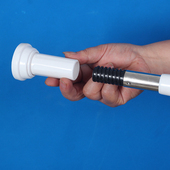 超强力弹簧304不锈钢伸缩浴帘杆窗帘杆晾衣杆免打孔加长4米