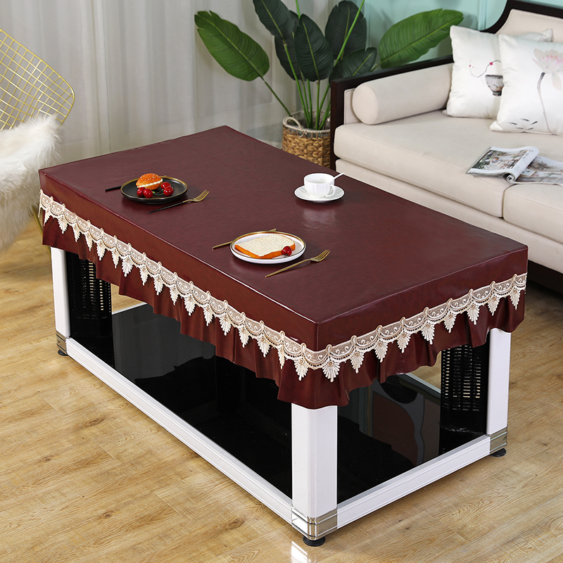 烤火桌罩电炉罩正方形桌布皮套长方形茶几罩套防水防油防烫PU皮罩