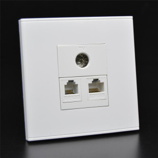 86型网络电话TV闭路墙壁插座免打六类千兆网线口语音有线电视面板