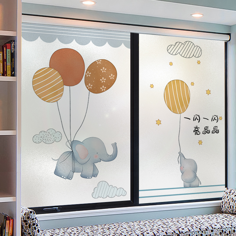 儿童房磨砂窗户贴纸玻璃贴膜防窥防走光透光不透人外面看不见里面