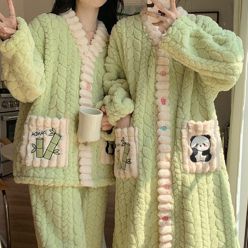 睡衣女秋冬季珊瑚绒两件套睡裙加厚可爱法兰绒闺蜜姐妹套装家居服,女士内衣/男士内衣/家居服,睡衣/家居服套装,淘宝优惠券,粉丝福利购,淘宝优惠卷