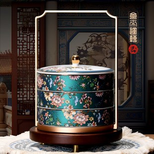 德罗嘉骨瓷创意仿古果盒干果盒点心盒国潮风家用食盒糕点盒茶点盘