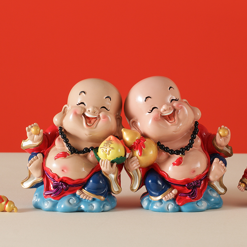 可爱弥勒佛工艺品小摆件客厅家里房间装饰品创意笑佛网红桌面摆设