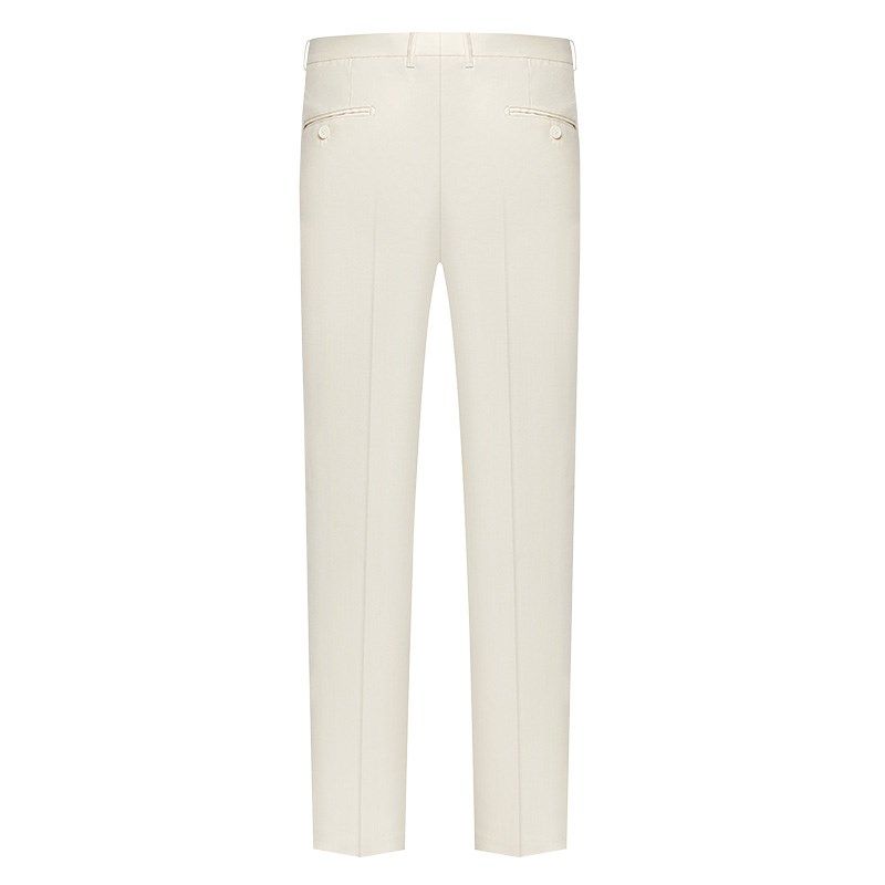 本派男士抽绳白色休闲西裤新款裤子夏季男款手工羊毛西装裤休闲裤