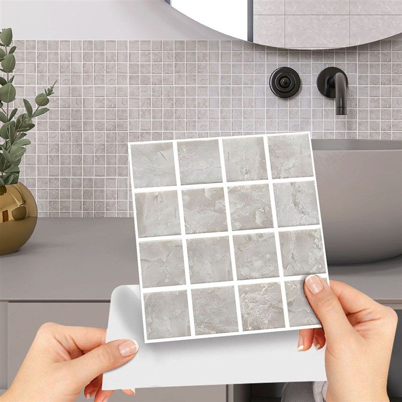 一套20片哑膜微磨砂格子马赛克化妆室防水自黏贴纸厨房防油耐高温,家居饰品,瓷砖贴,淘宝优惠券,粉丝福利购,淘宝优惠卷