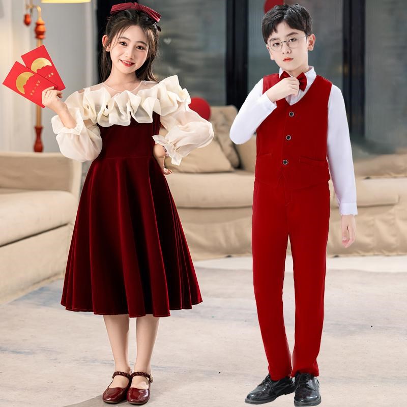 国庆儿童演出服红色爱国诗歌朗诵小学生大合唱团体男女童歌唱祖国