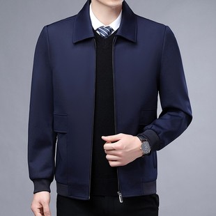 高端新款夹克男士春秋外套爸爸本命年喜庆红爷爷公公中老年书记装