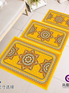 2023年大门朝西金黄色地垫五色中式防滑除尘可定制新款入户门垫子