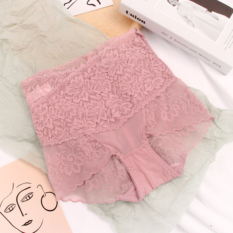高腰性感蕾丝柔软镂空透明网纱前交叉束腹内裤女舒适棉裆三角裤,女士内衣/男士内衣/家居服,女三角裤,淘宝优惠券,粉丝福利购,淘宝优惠卷