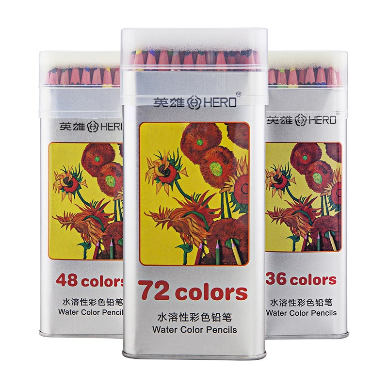 彩色铅笔英雄套装36 48 72色手绘秘密花园填色画笔水溶性彩铅