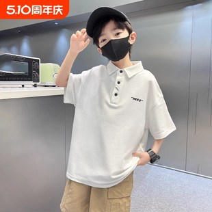 短袖 Polo衫 2025新款 夏季 男孩潮t 儿童装 中大童纯棉T恤夏款 男童夏装