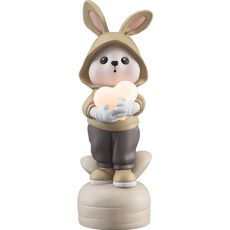 轻奢兔子卧室灯乔迁礼物落地摆件客厅大型家居装饰品电视柜沙发旁