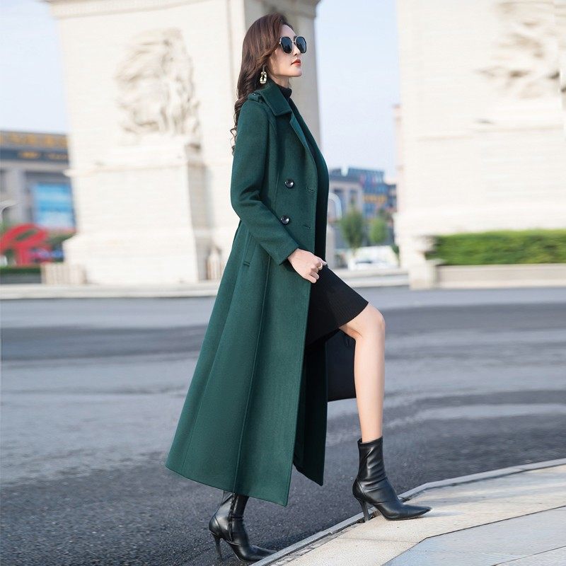 长款大衣女过膝超长羊毛秋冬黑色气质呢子加棉加厚毛呢外套高级感,女装/女士精品,毛呢外套,淘宝优惠券,粉丝福利购,淘宝优惠卷