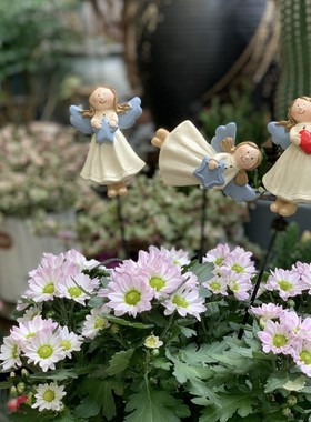 户外创意天使地插别墅花园布置庭院阳台景观园艺装饰盆栽装饰摆件