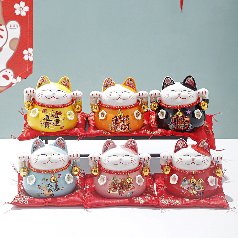 招财猫摆件大小号家居陶瓷存钱罐创意开业礼品客厅收银台储蓄罐