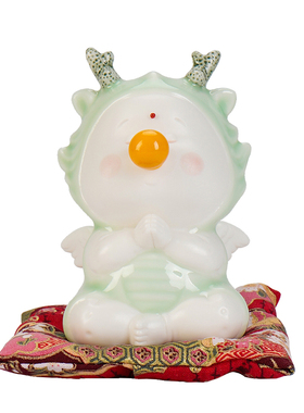 创意龙宝宝陶瓷工艺品送礼可爱打坐1/4寸套筒扳手龙茶宠摆件客厅