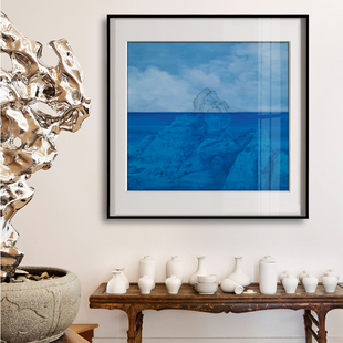 艺术家新中式 饰画假山石客厅书房玄关挂画 山水太湖石禅意工笔画装