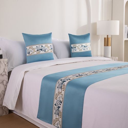 床旗 床尾巾 纯色高档酒店宾馆专用床上装饰用品搭巾简约床盖搭条