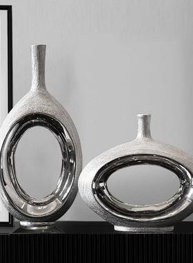 轻奢高玄档摆件客厅电视柜酒柜办关家样板房银色公室艺术居BJ065