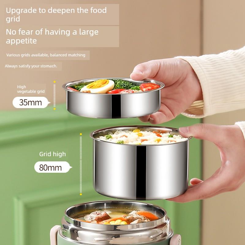 真空绝热饭盒,供上班使用,两层或三绝热饭,304不族层锈盒钢盒T