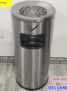 不NCK锈钢垃圾桶包圆邮环卫酒大堂立式烟缸座地果灰皮大号店形带