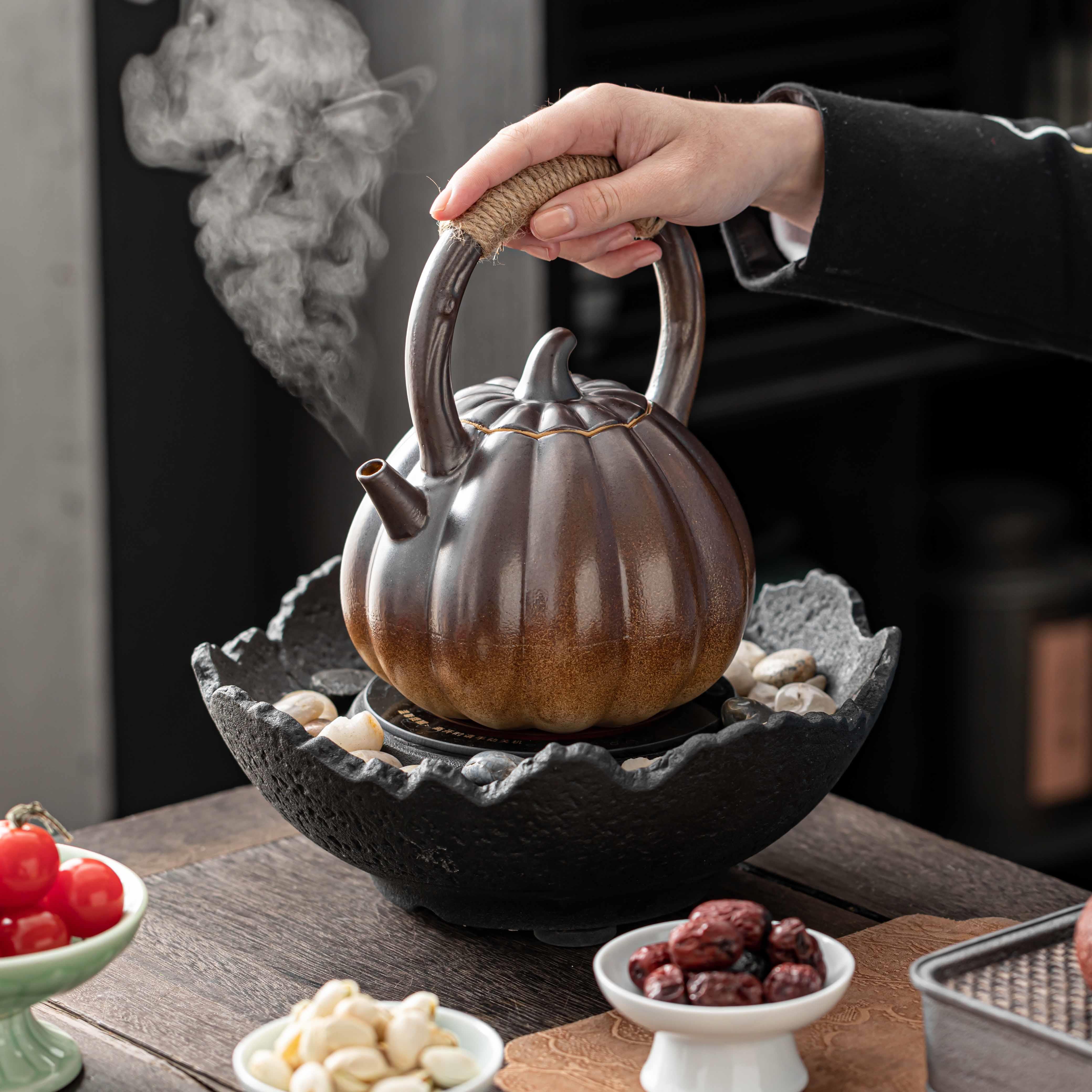 围煮茶黑炉家炉用室内全MZ炉加茶套玻璃茶壶蒸煮烧水壶泡茶晶炉煮